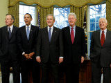 President-elect Barack Obama with All Living Presidents, January 7, 2009 Photographic Print