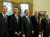 All Living Presidents and President-elect Barack Obama, January 7, 2009 Photographic Print