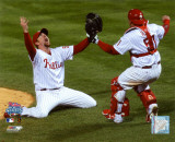 Brad Lidge and Carlos Ruiz celebrate Final Out of the 2008 World Series Photo
