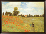 Field of Poppies, c.1886 Framed Canvas Print by Claude Monet