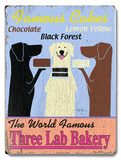 The World Famous Three Lab Bakery Wood Sign