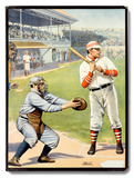 US Baseball at the Plate 'Batter Up!' Poster Wood Sign