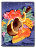 Aloha Ukulele Wood Sign