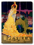 1933 Sevilla Fiesta Wood Sign