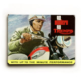 Go Modern Go Triumph Motorcycle Wood Sign