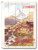 Swiss Alps Zermatt Matterhorn Wood Sign