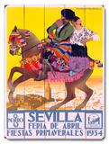 1934 Sevilla Fiesta Wood Sign