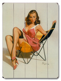 Beach Chair Pin Up Girl Wood Sign