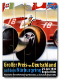 1937 Nurburgring Grand Prix Poster Wood Sign
