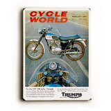 Cycle World 1967 Triumph Tiger Wood Sign