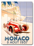 1937 Monaco Grand Prix F1 Race Wood Sign