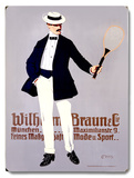 Wilhelm Braun Tennis Racket Wood Sign