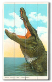 Gaping Alligator, Louisiana Wood Sign