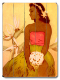 Hula Dancer Hawaii Wood Sign