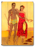 Fisher Man Hawaii Cartel de madera Fisher Man Hawaii Cartel de madera