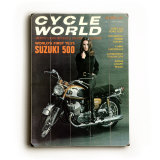 Cycle World Suzuki T500 Cobra Wood Sign