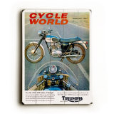 Cycle World 1967 Triumph Tiger Wood Sign