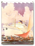 S.S. Lurline, Outrigger Greeting Wood Sign