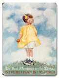 Girl on Hill - Best Memories in the World Wood Sign