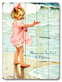 Girl on Beach Wood Sign