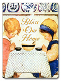 Girls at Table - Bless our Home Wood Sign