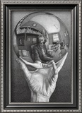 Mains avec sphère Posters par M. C. Escher