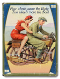 Vintage Motorcycle Wood Sign