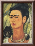 Selbstbildnis mit Affen, 1938 Kunstdrucke von Frida Kahlo