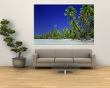 Beach with Palm Trees, Bora Bora, Tahiti Wall Mural
