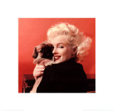 Marilyn Monroe and Puppy Poster