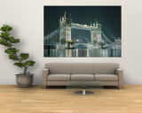 Bridge Lit Up at Night, Tower Bridge, London, England Wall Mural