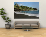 Surf on the Beach, Black Sand Beach, Maui, Hawaii, USA Wall Mural