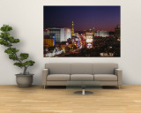 Buildings Lit Up at Night, Las Vegas, Nevada, USA Wall Mural