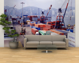 Shipping Containers, Victoria Harbor, Hong Kong, China Wall Mural – Large