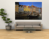 Buildings on the Waterfront, Nyhavn, Copenhagen, Denmark Wall Mural