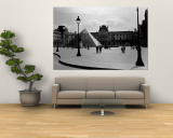 Black and White, Exterior, the Louvre, Paris, France Reproduction murale géante