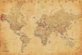World Map - Vintage Poster
