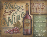 Wine List Prints by Kim Lewis