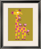 The Giraffe and the Monkeys Art by Nathalie Choux