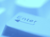 Close-Up of Gray Enter Button on Computer Keyboard Photographic Print