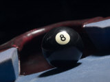8 Ball by Corner Pocket of Billiard Table Photographic Print 8 Ball by Corner Pocket of Billiard Table Photographic Print