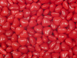 Cropped Shot of a Seletion of Vibrant Red Cinnamon Heart Candies Photographic Print