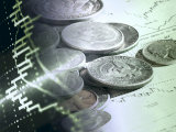 Stock Chart and Coins Montage Photographic Print