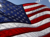 Close-Up of the Graceful American Flag Flowing in the Wind in the Usa Photographic Print