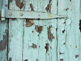 Close-Up of Weathered Metal Door Hinge with Paint Peeling in New Orleans, Louisiana Photographic Print