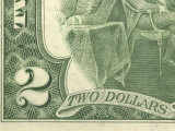 Close-Up of Number and Text on Two Dollar Bill Photographic Print