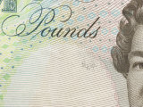 Close-Up of Text on Colorful European Currency Photographic Print