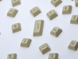 Disassembled Keys from a Computer Keyboard Scattered About Photographic Print