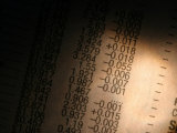 Financial Stock Data on Printed Paper Lámina fotográfica Financial Stock Data on Printed Paper Lámina fotográfica