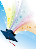 Stars Coming from Graduation Cap Posters